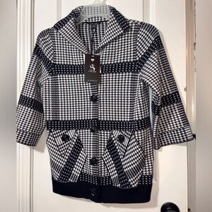 Alison Sheri Houndstooth Knit Jacket – NWT
